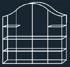 Vetrine di lusso da esposizione Crystal, placcato in argento brillante, 50 x 53 x 12 cm