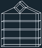 Vetrine di lusso da esposizione Facette, placcato in argento brillante, 56 x 48 x 11 cm, con due ante