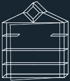 Vetrine di lusso da esposizione Facette, placcato in oro, 56 x 48 x 11 cm