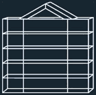 Vetrine di lusso da esposizione Memory, placcato in oro, 37 x 35 x 6 cm, 4 ripiani